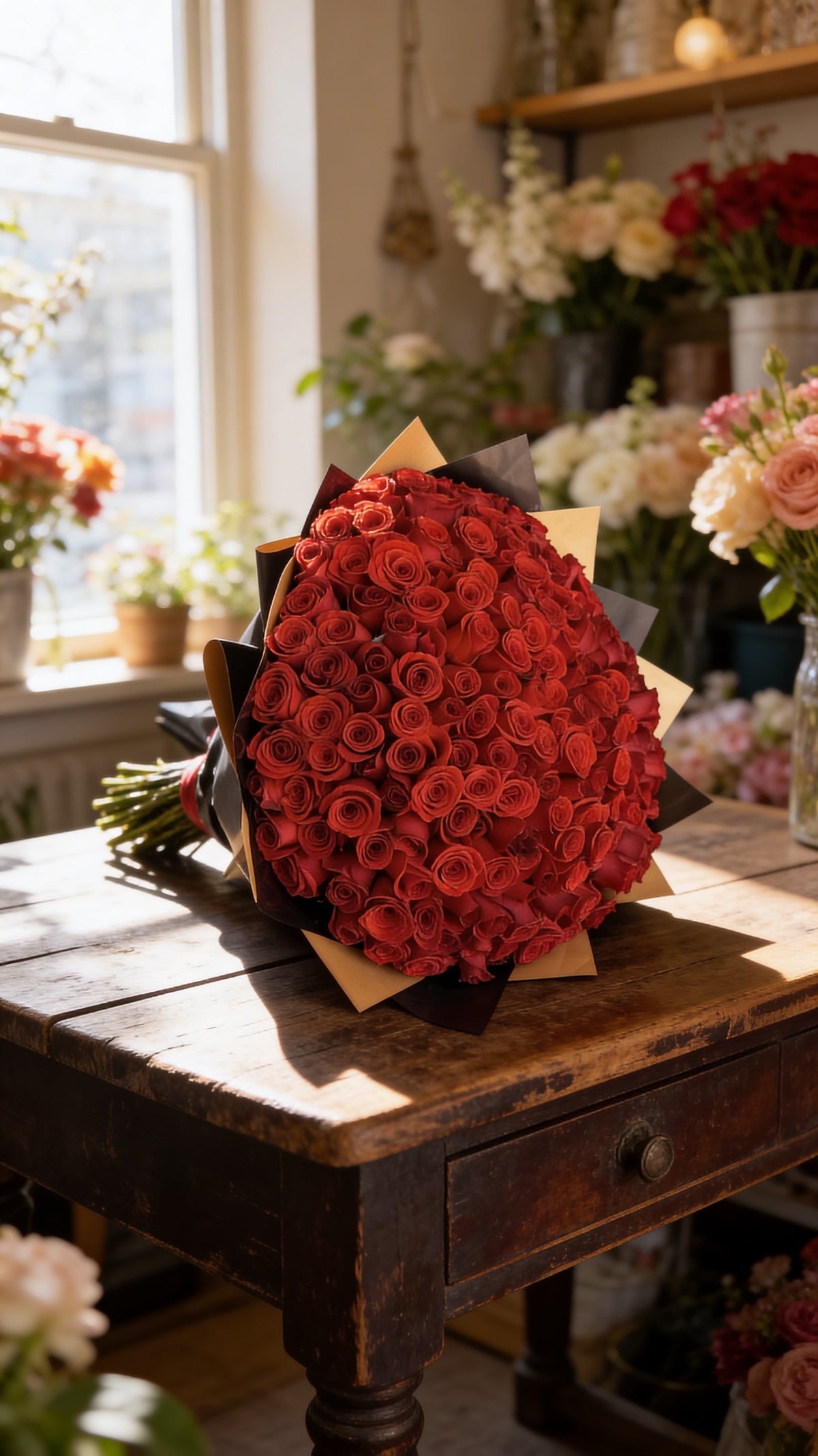 🌸 Ramo Buchón de 100 Rosas Premium - La Regalería
